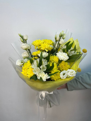 Букет "Солнечное утро" с хризантемой